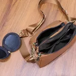 The Woman Crossbody Bag Leather New Style in One Wide Straps Oulder Crossbody Bag 3 PCS Set Oulder Bag with Mini Pocet