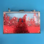 New Women's Bag European Bag Fe Acrylic Bag Transparent Liquid Flow Sandbag Oulder Chain Sml Square Bag