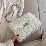 Lambswool Oulder Bags For Women Winter Soft F Fur Handbags And Ses Lady Ca Hi Capacity Chain Bag Designer Bag