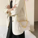 Hot Solid CR SML Square Bag Quity Pu Leather Chain's Handbag Lattice Oulder Mesger Bags