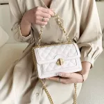 Hot Solid CR SML Square Bag Quity Pu Leather Chain's Handbag Lattice Oulder Mesger Bags