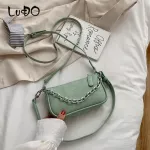 LUCDO ELNT LIZARN UNDERARM BAG VINTAGE DESIGNER Women Handbag SML Quity Leather Crossbody Bags for Women