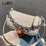 Lucdo Elnt Lizard Pattern Underarm Bag Vintage Designer Women Handbag Sml Quity Leather Crossbody Bags For Women