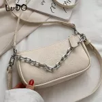 Lucdo Elnt Lizard Pattern Underarm Bag Vintage Designer Women Handbag Sml Quity Leather Crossbody Bags For Women