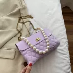 Soft Pu Leather Lattice Crossbody Bags For Women Oulder Mesger Bag Fe Luxury Beaded Handbags And Ses