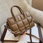 Lattice Square Tote Bag New Hi-Quity Pu Leather Women's Designer Handbag Hi Capacity Oulder Mesger Bag