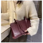 Hi-Quity Large-Capacity Oulder Bag Autumn And Winter New Women's Designer Crocodile Print Tote Bag