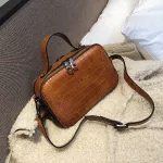New Crocodile Pattern Handbag Oulder Bag Square Bag Women's NG Crossbody Bag Red Hai B Brown Gray
