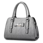 Sac Se Women Leather Handbag Inced Fe Flap Bow-Not Oulder Bag Lady Ng Tote Soft Mesger Bag