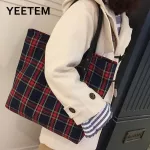 Canvas Oulder Bag Autumn Winter Briti Style B-Capacity Ladies Bag Retro Leather Oulder Strap Thicen Increase