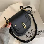 New Trendy Loc Saddle Handbag Designer Retro Brown Oulder Bag Woman Rivet Cell Phone SML Cross Body Bag