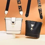 Wide Strap Women's Handbags Brand Designer Fe Pu Leather Bucet Handbag Ca Lady's Bag Oulder Bags