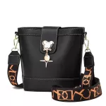 Wide Strap Women's Handbags Brand Designer Fe Pu Leather Bucet Handbag Ca Lady's Bag Oulder Bags