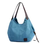 Women's Canvas Handbags Hi Quity Fe Single Oulder Bag Vintage Street Style Edge Thread Hobos Bag Crossbody Bag