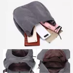 Women's Canvas Handbags Hi Quity Fe Single Oulder Bag Vintage Street Style Edge Thread Hobos Bag Crossbody Bag