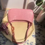 New Women's Retro Underarm Bags Oulder Crossbody Bags Vintage Stone Pattern Baguette Lady Handbags