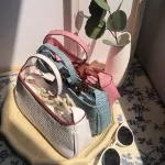 New Women's Retro Underarm Bags Oulder Crossbody Bags Vintage Stone Pattern Baguette Lady Handbags