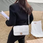 Weave Square Crossbody Bag Spring New Quity Pu Leather Women's Designer Handbag Branded Oulder Mesger Bags