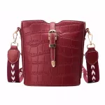Wide Strap Pu Leather Vintage Tote Women's Handbags Ses Bucet Bag Pu Leather Women Oulder Bag Crossbody Bags