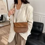 Pu Solid Cr Women Oulder Bag Sml New Daily Wild Dating Ng Ladies Crossbody Bag Brown Girl Mesger Bag