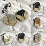 Women Straw Bag Rattan Wen Round Handbag Nitted Mesger Se Oulder Hot