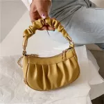 Hf Moon Handbags Soft Leather Cloud Bag Women Little Bag Chains Ruched Oulder Crossbody Bags Sml Cute Side Bag Sac