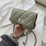 European New Women's Bag Hi Quity Mmer Wild Oulder Bag Mesger Bag White Gold Chain Diamond Bag
