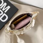 Hf Moon Handbags Soft Leather Cloud Bag Women Little Bag Chains Ruched Oulder Crossbody Bags Sml Cute Side Bag Sac