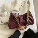New Luxury Gold Chain Bag for Women Winter Armpit Bag Lady Oulder Crossbody Handbag Fe Travel Hand Bag SE