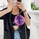 Toyoosy Women Circle Handbag Pvc Plastic Transparent Mesger Bag Acrylic Round Crossbody Bags Ring Handle Sml Totes Bags