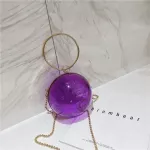 Toyoosy Women Circle Handbag PVC Plastic Transparent Mesger Bag Acrylic Round Crossbody Bags Ring Handle SML Totes Bags