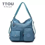 TTOU Women Waterproof Multi-Function Bag Double Oulder Bag Classic Handbags Hi Quity Nylon Fe Handbag