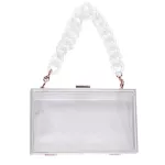 Women Clear Acrylic Box Clutch Crossbody Bag Se For Concert With Detachable Chain Resin Ort Strap