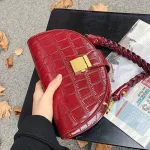 SML Crocodile Pattern Saddle Bag New Hi Quity Pu Leather Women's Designer Handbag Vintage Oulder Mesger Bag