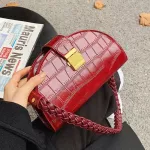 SML Crocodile Pattern Saddle Bag New Hi Quity Pu Leather Women's Designer Handbag Vintage Oulder Mesger Bag