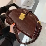 SML Crocodile Pattern Saddle Bag New Hi Quity Pu Leather Women's Designer Handbag Vintage Oulder Mesger Bag