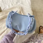 Pu Leather Solid Cr Cloud Bags For Women Thic Chain Oulder Mesger Handbags New Luxury Cross Body Bag Sac