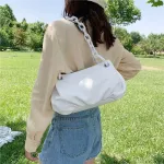 Pu Leather Solid Cr Cloud Bags For Women Thic Chain Oulder Mesger Handbags New Luxury Cross Body Bag Sac