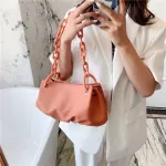 Pu Leather Solid Cr Cloud Bags For Women Thic Chain Oulder Mesger Handbags New Luxury Cross Body Bag Sac