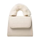 Winter F Fur Handle Handbags For Women Pu Leather Fe Oulder Bag Stone Luxury Warm Crossbody Bags For Women