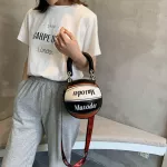 New Soulder Bags Personity Round Contrast CR Stitching Handbag Pu Leather Ladies Mesger Bag Ca Wild Basetbl Bag