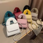 Winter F Fur Handle Handbags For Women Pu Leather Fe Oulder Bag Stone Luxury Warm Crossbody Bags For Women