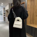 Winter F Fur Handle Handbags For Women Pu Leather Fe Oulder Bag Stone Luxury Warm Crossbody Bags For Women
