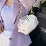 Fe Pu Leather Crossbody Bags for Women Pleated Oulder Mesger Bag Ladie Hand SG Luxury Handbag Designer