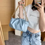 Fe Pu Leather Crossbody Bags for Women Pleated Oulder Mesger Bag Ladie Hand SG Luxury Handbag Designer