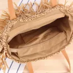 Bohian Tassel Round Large Capacity Tote Straw Bags Handmade Women Oulder Bag Mer Beach Rattan Handbags BI SES