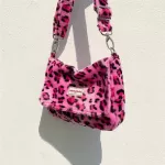 Ins Non-Mainstr Raccoon Design Autumn And Winter Cute Cr H Pard Pin Cr Bags Oulderr Bag Furry Fluffy