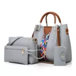 4PCS/Set Women Mesger Bags Tote Handbag Oulder Bag Lady Pu Leather Ca Fe Sac a Main Set
