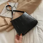 Women Handbag Fe Oulder Bag Solid Cr Youth Designer Pu Leather Bag Lit with Stone Grain
