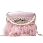 Pin White Diamond Feather Design SML Crossbody Bag for Women Party Clutch Bag Ses and Handbags Ca Oulder Chain Bag